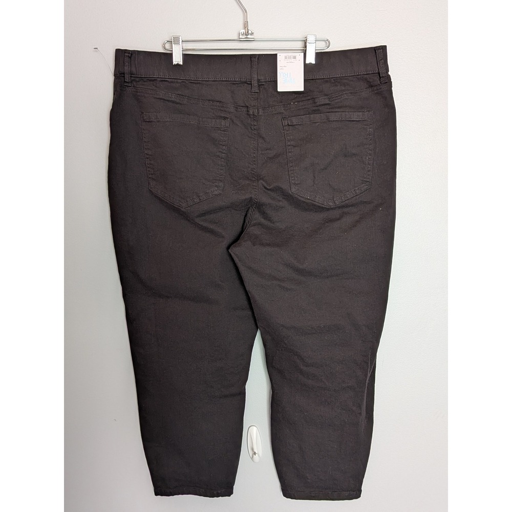 Time and Tru Womens Black High Rise Capri (NWT)Pull On Stretch Pants Size 18W - Picture 7 of 7